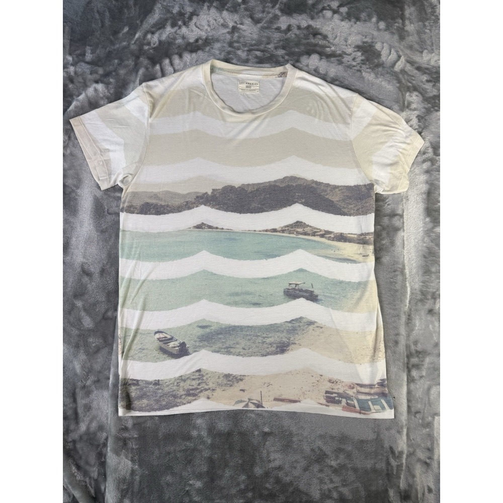 Vintage Sol Angeles Boats‎ Photograph Waves Shirt Size 21.5x28.5